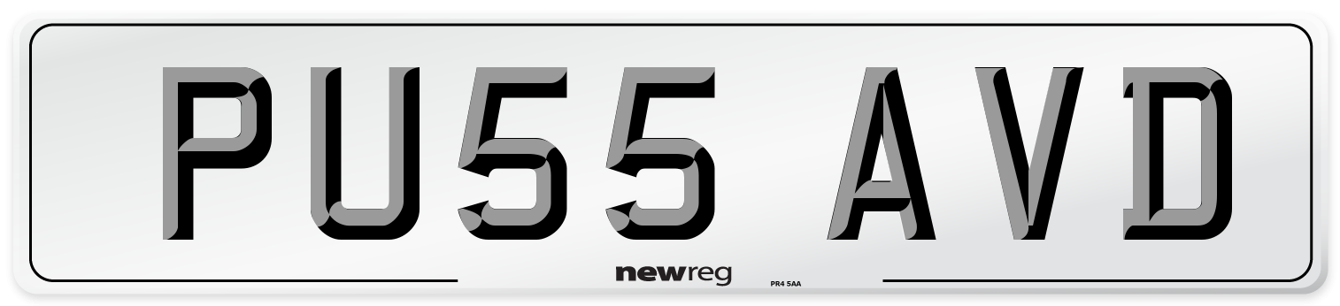 PU55 AVD Number Plate from New Reg